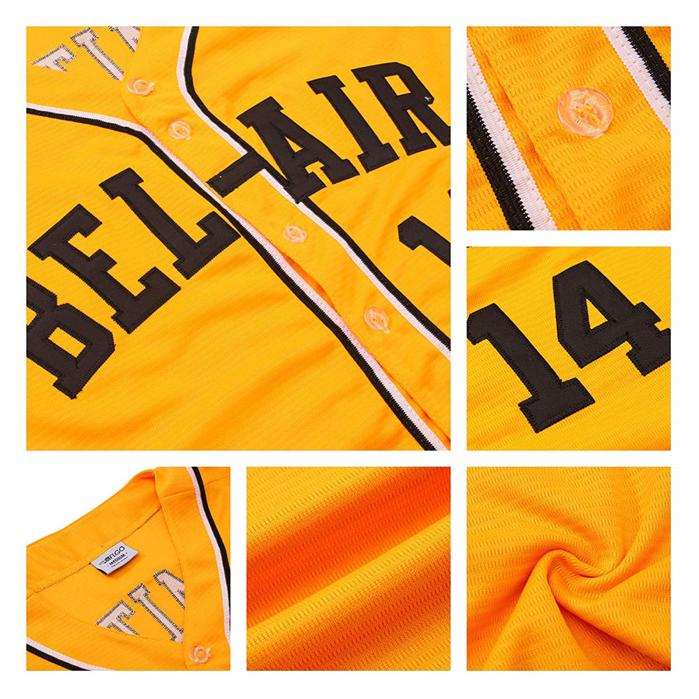 Custom Gold Green-White Authentic Baseball Jersey - Sky-Custom