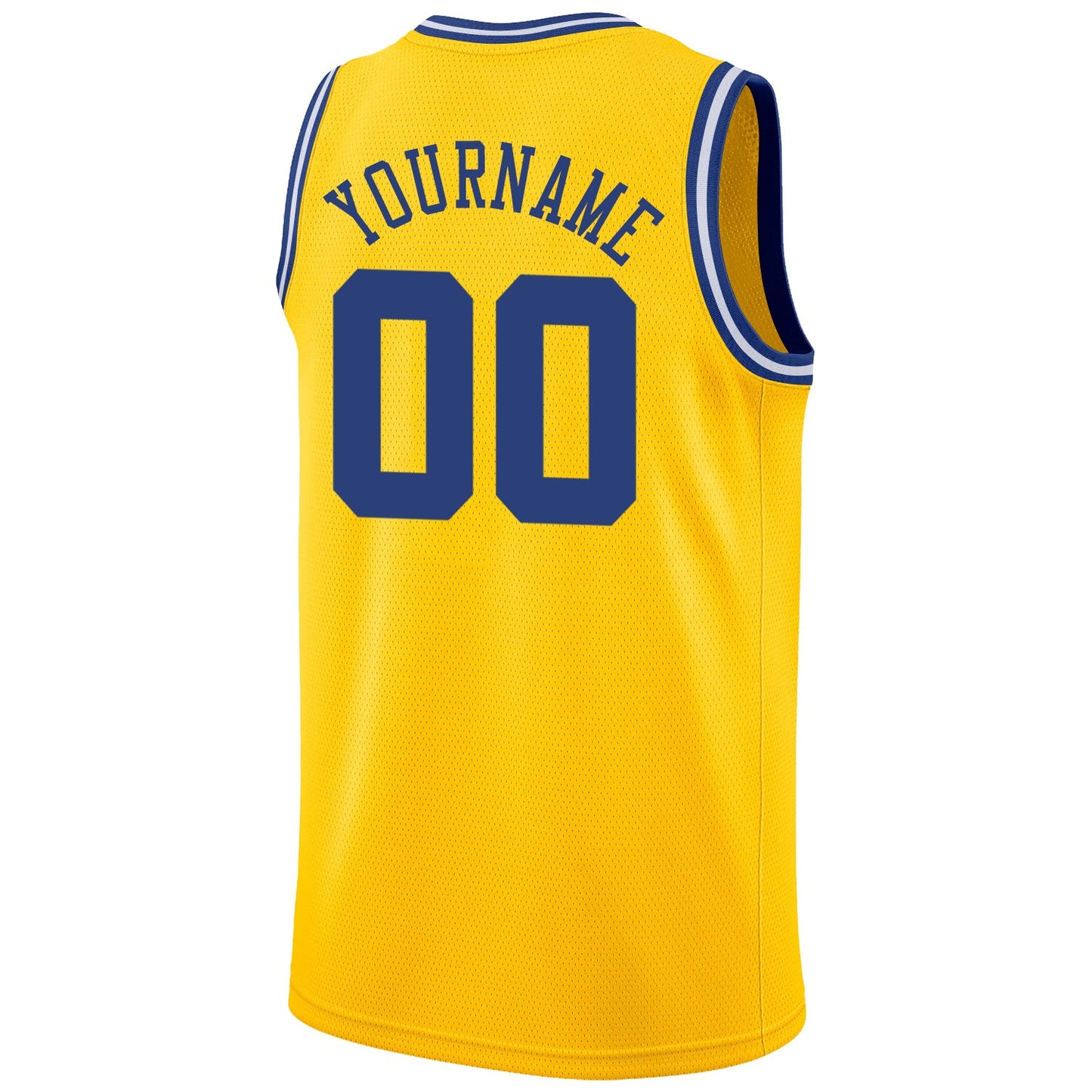 Custom Gold Royal-White Round Neck Rib-Knit Basketball Jersey - Sky-Custom
