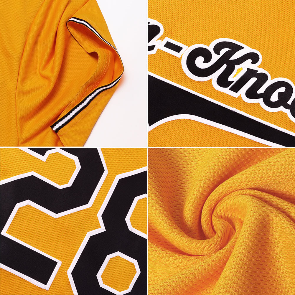 Custom Gold Light Blue-White Authentic Baseball Jersey - Sky-Custom