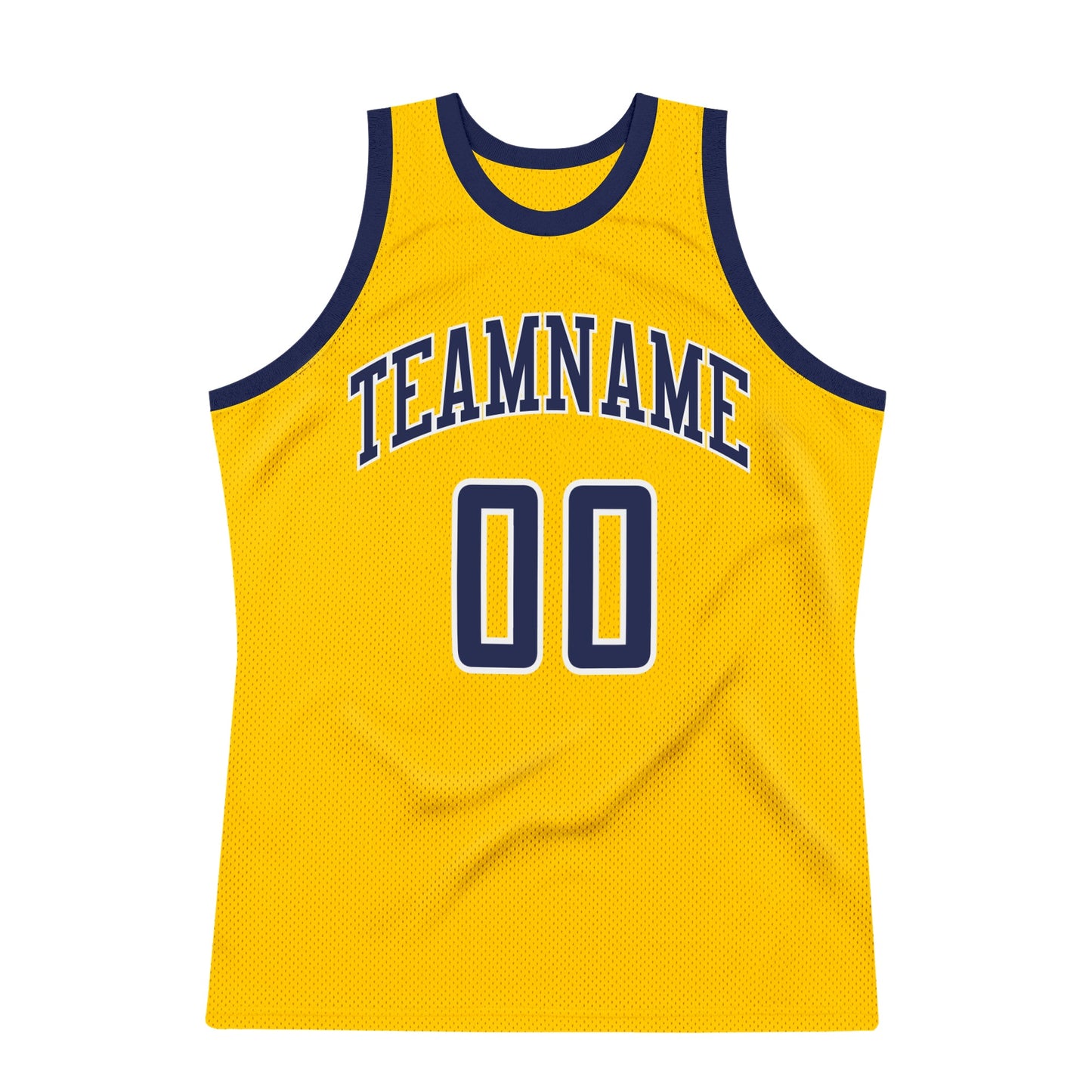 Custom Gold Navy-White Authentic Throwback Basketball Jersey - Sky-Custom
