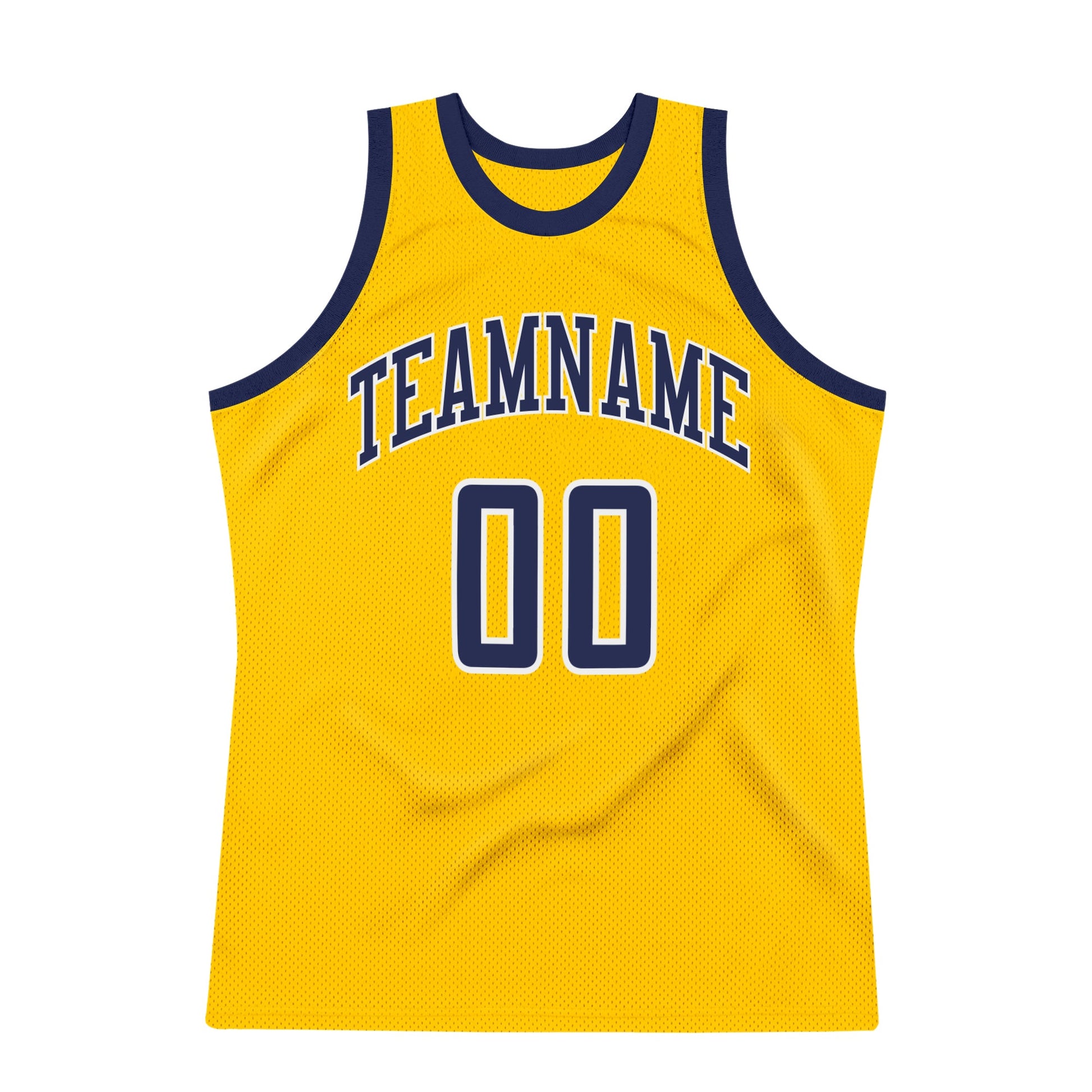 Custom Gold Navy-White Authentic Throwback Basketball Jersey - Sky-Custom