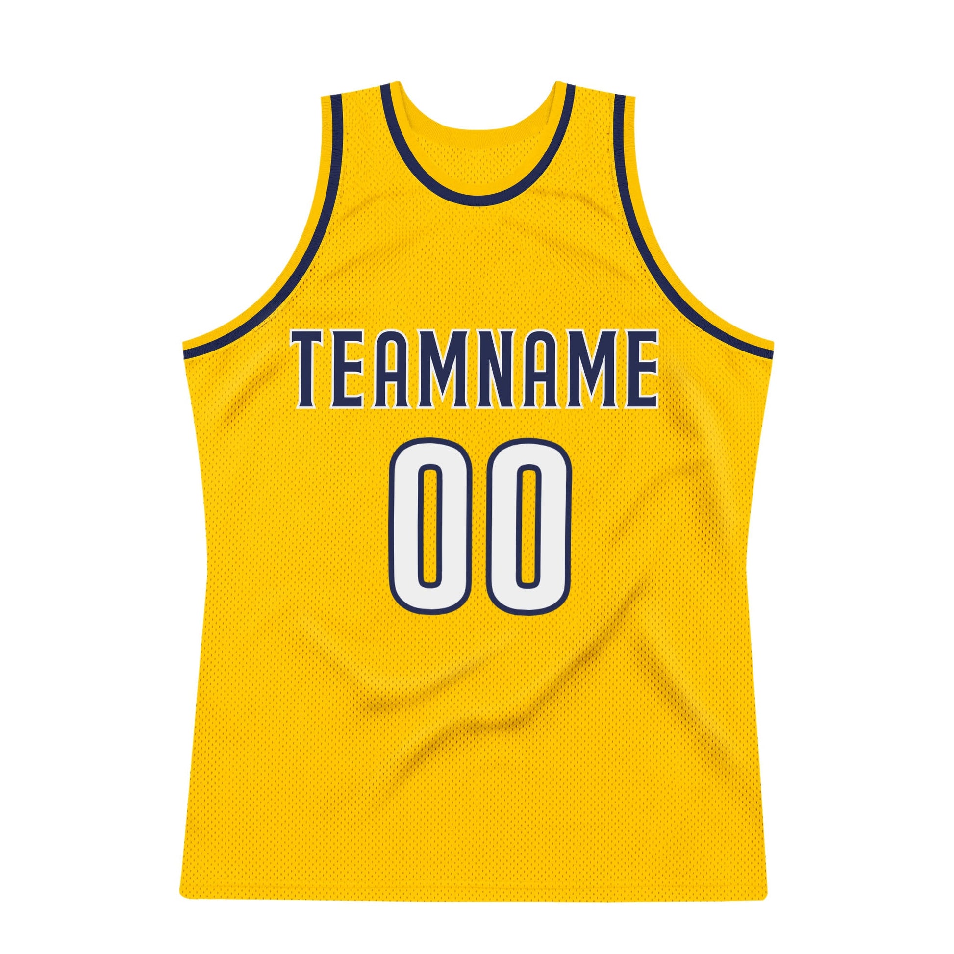 Custom Gold White-Navy Authentic Throwback Basketball Jersey - Sky-Custom