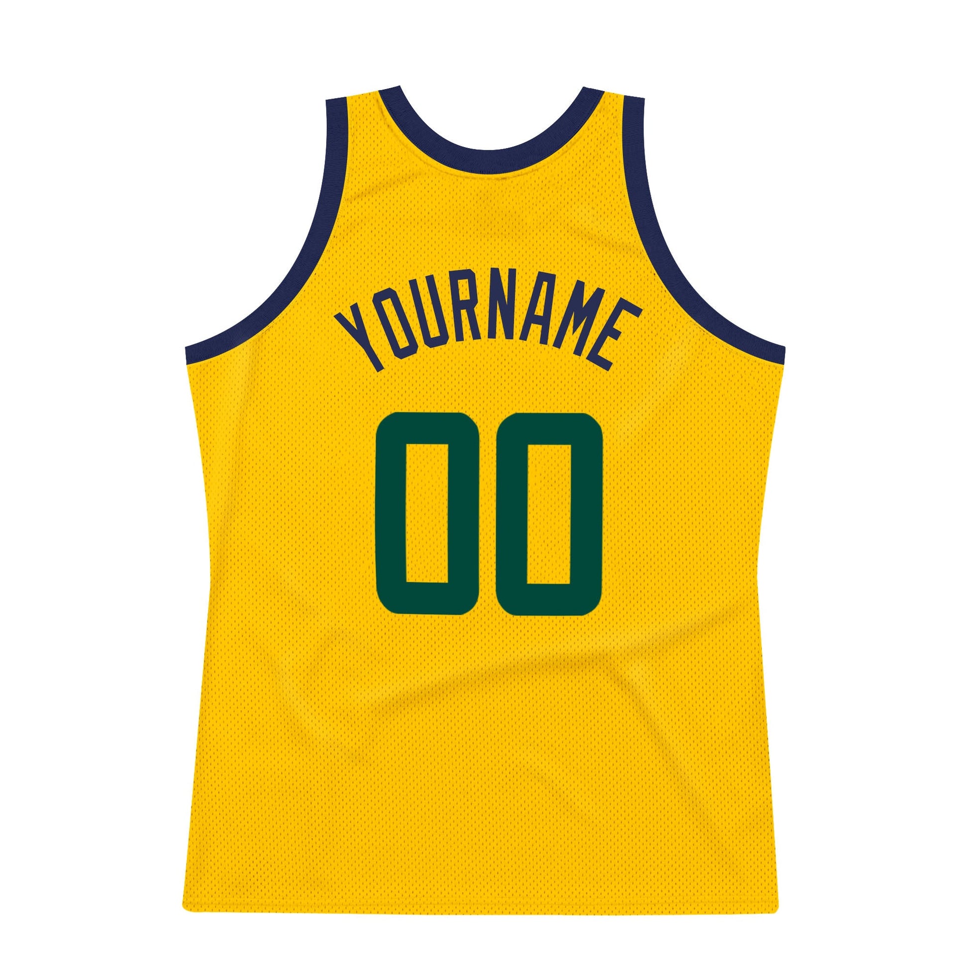 Custom Gold Hunter Green-Navy Authentic Throwback Basketball Jersey - Sky-Custom