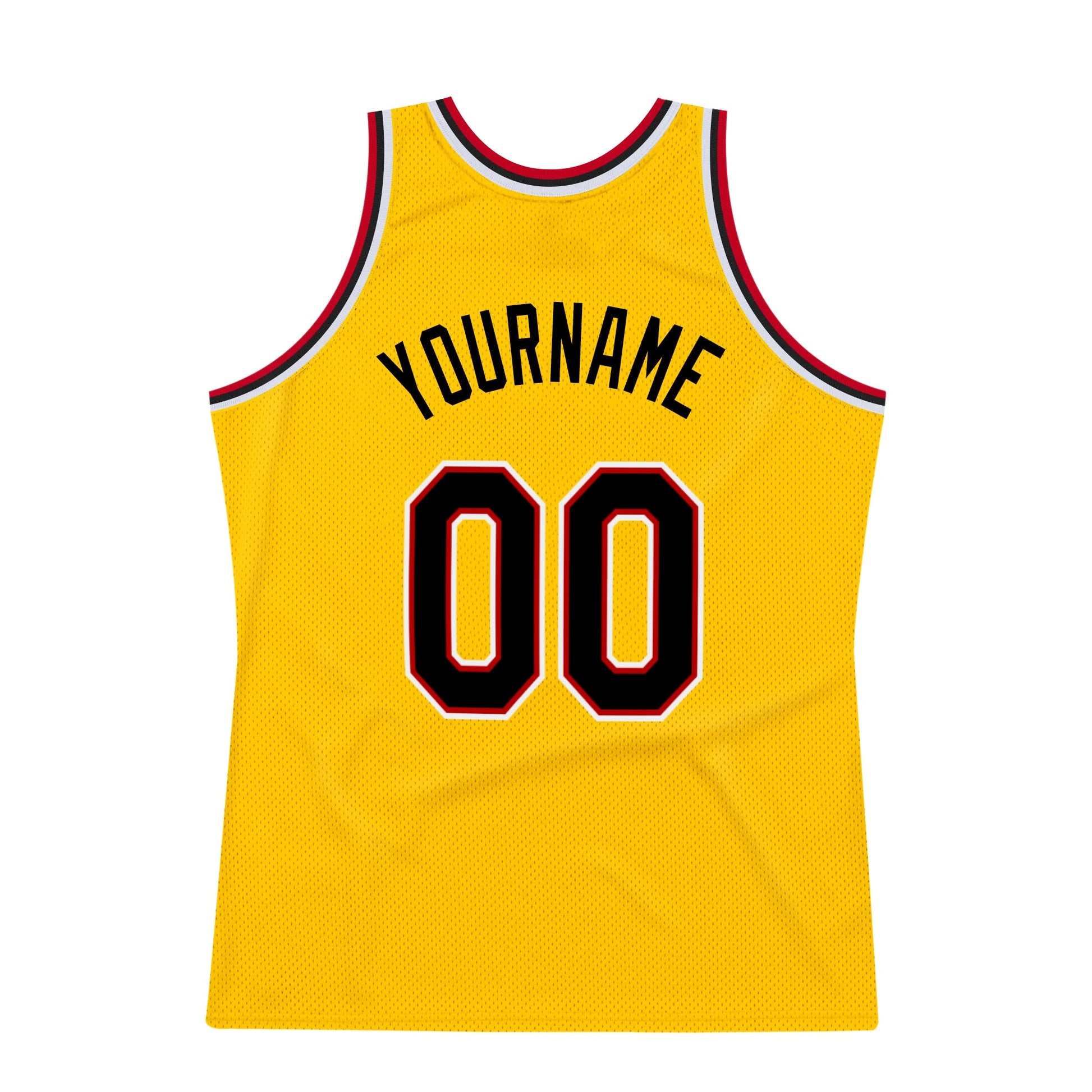 Custom Gold Black-Red Authentic Throwback Basketball Jersey - Sky-Custom