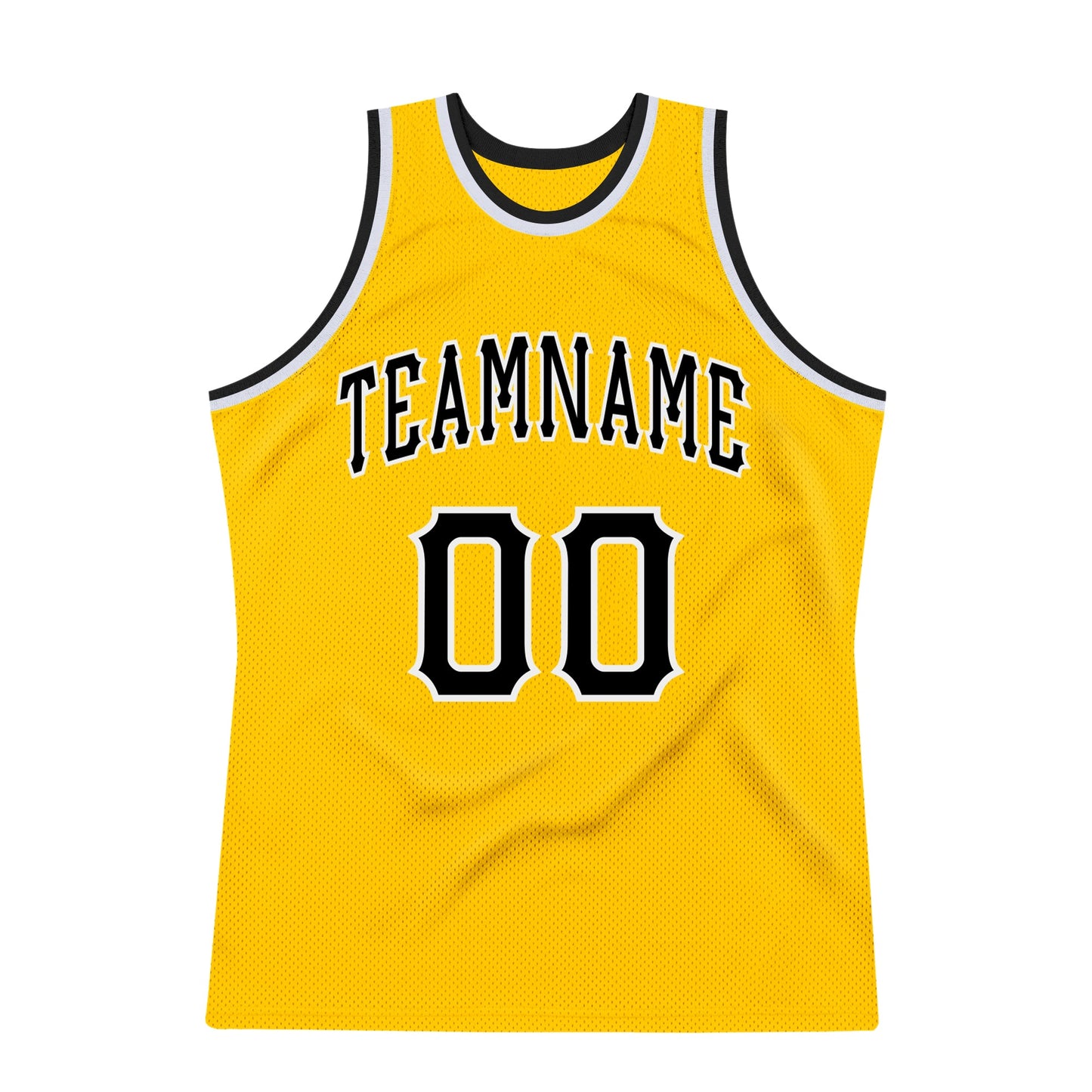 Custom Gold Black-White Authentic Throwback Basketball Jersey - Sky-Custom