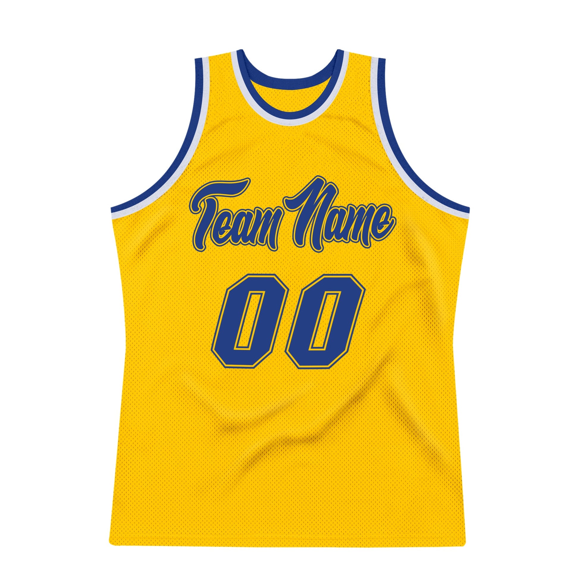 Custom Gold Royal-White Authentic Throwback Basketball Jersey - Sky-Custom