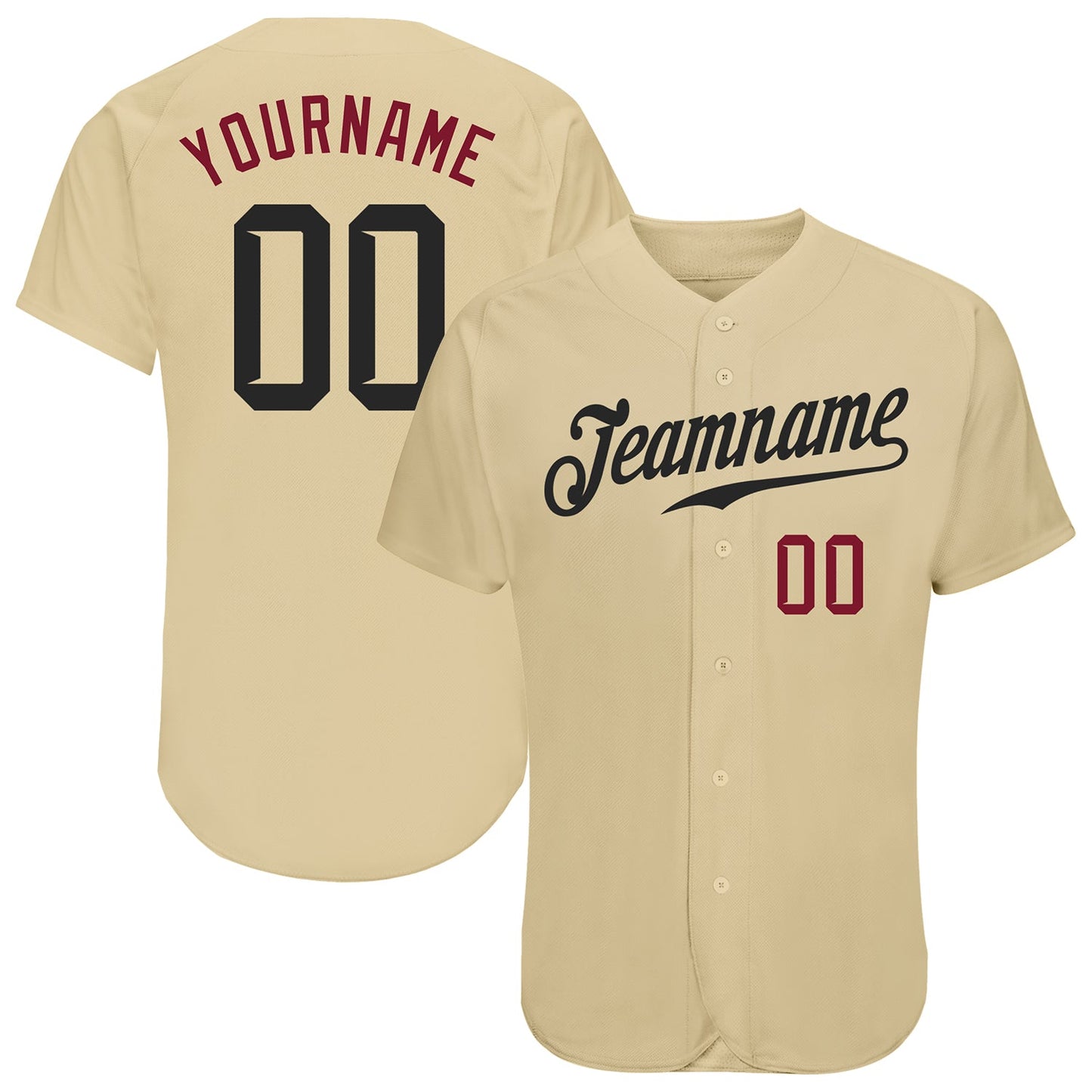 Custom Sand Black-Crimson Authentic Baseball Jersey - Sky-Custom