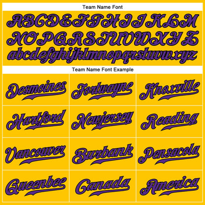Custom Yellow Black Pinstripe Purple-Black Authentic Baseball Jersey - Sky-Custom