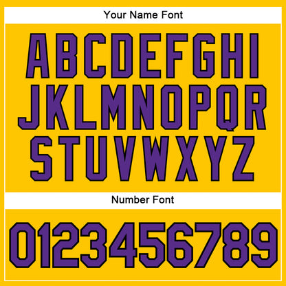 Custom Yellow Black Pinstripe Purple-Black Authentic Baseball Jersey - Sky-Custom
