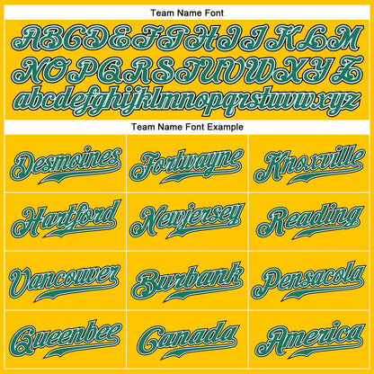 Custom Yellow Black Pinstripe Kelly Green-White Authentic Baseball Jersey - Sky-Custom