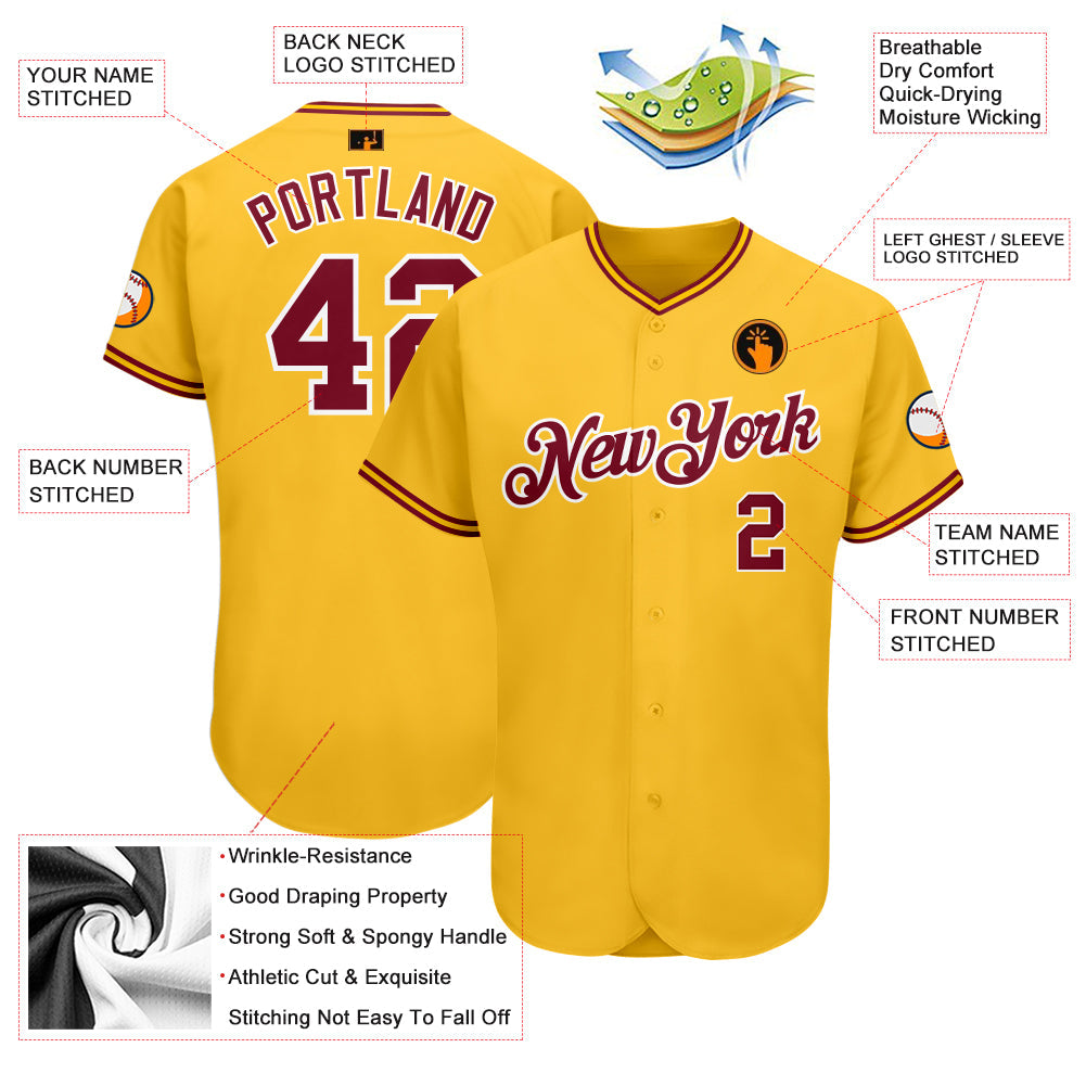 Custom Gold Navy-Light Blue Authentic Baseball Jersey - Sky-Custom