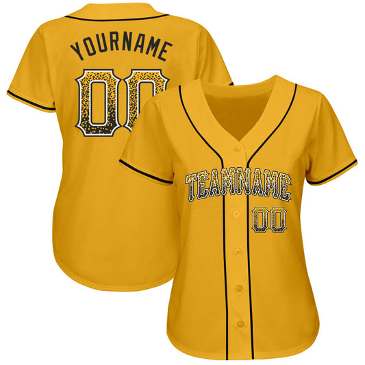 Custom Gold Black-White Authentic Drift Fashion Baseball Jersey - Sky-Custom
