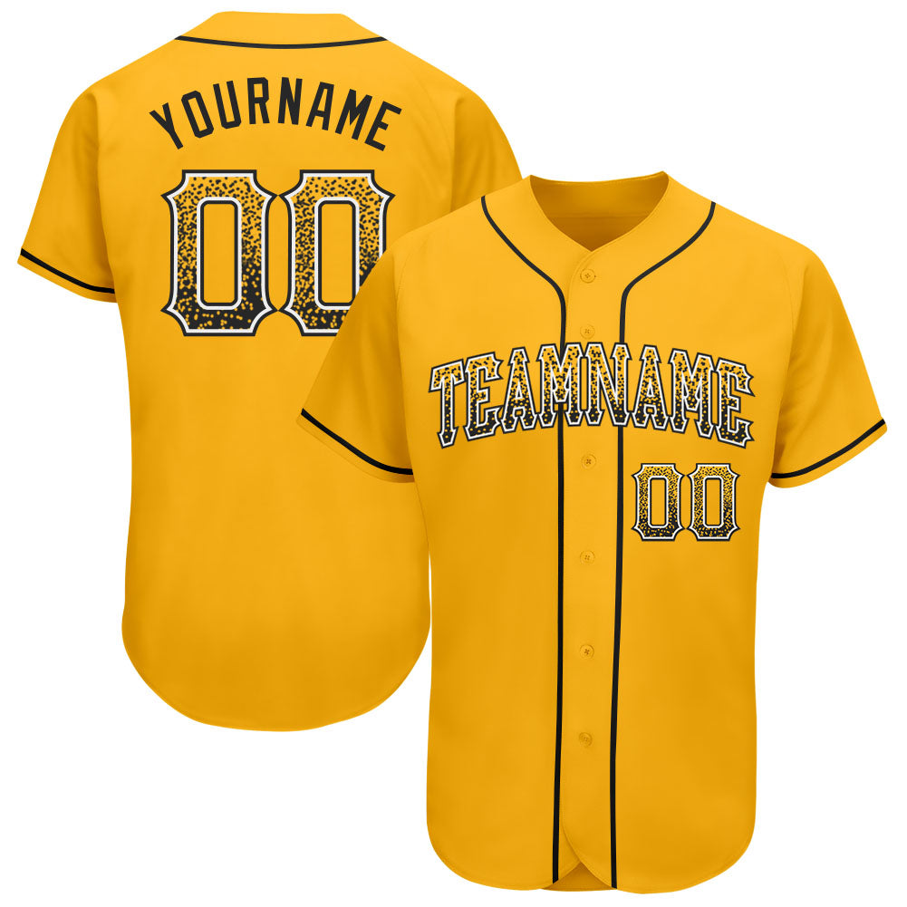 Custom Gold Black-White Authentic Drift Fashion Baseball Jersey - Sky-Custom