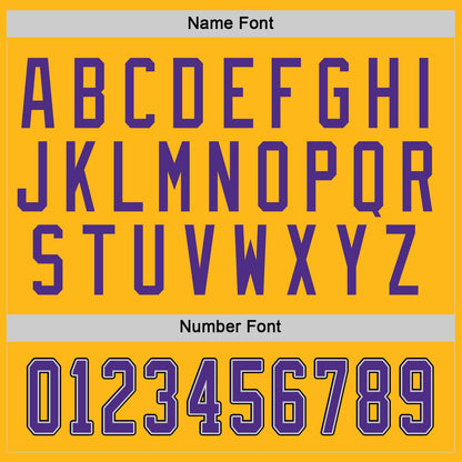 Custom Gold Purple-Gray Hockey Jersey - Sky-Custom