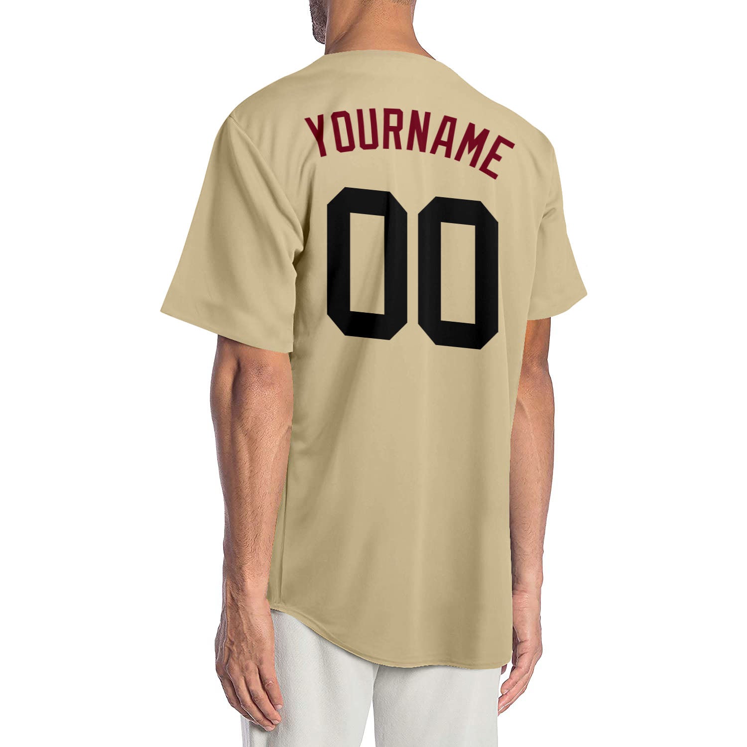 Custom Sand Black-Crimson Authentic Baseball Jersey - Sky-Custom