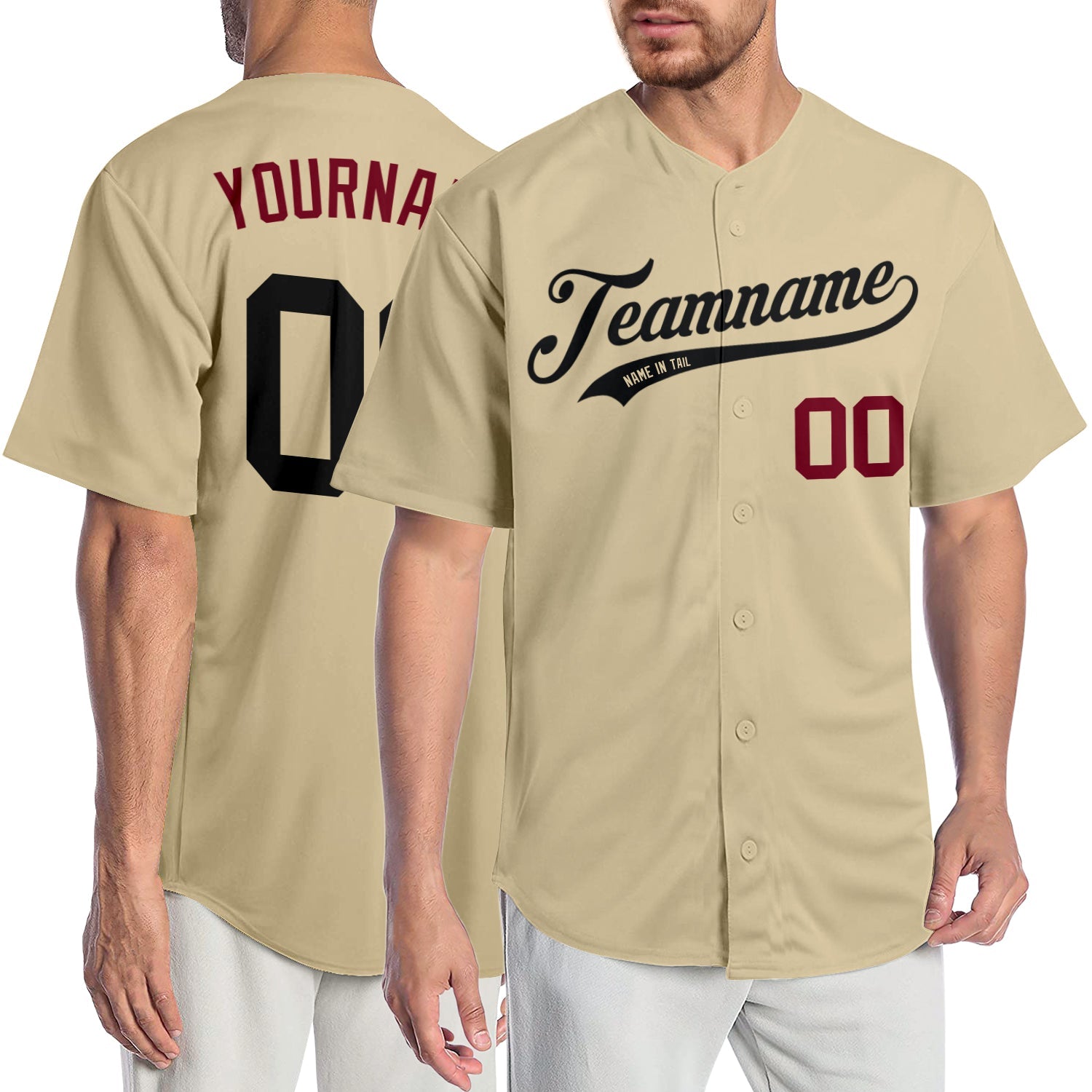 Custom Sand Black-Crimson Authentic Baseball Jersey - Sky-Custom