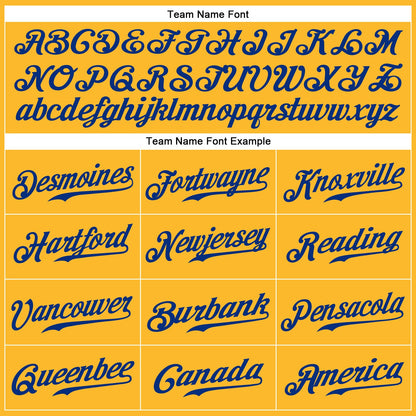 Custom Gold Royal Authentic Baseball Jersey - Sky-Custom