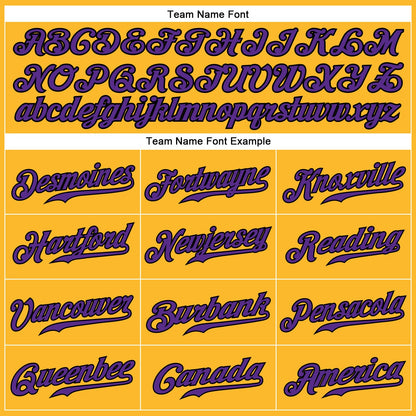 Custom Gold Purple-Black Authentic Baseball Jersey - Sky-Custom
