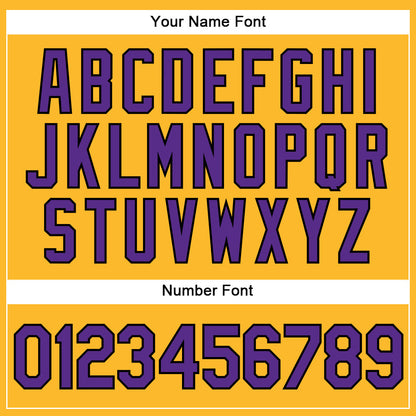 Custom Gold Purple-Black Authentic Baseball Jersey - Sky-Custom