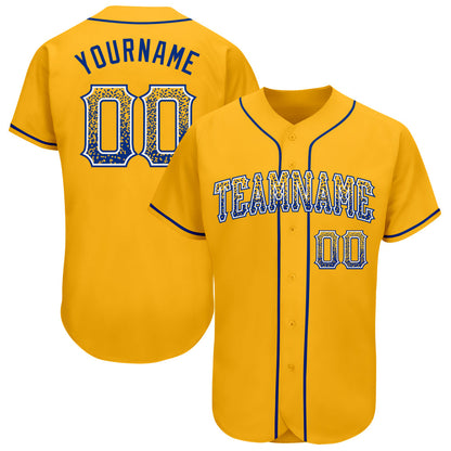Custom Gold Royal-White Authentic Drift Fashion Baseball Jersey - Sky-Custom
