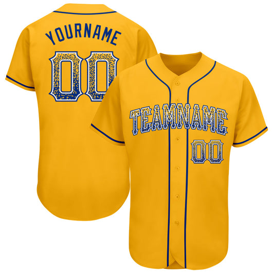 Custom Gold Royal-White Authentic Drift Fashion Baseball Jersey - Sky-Custom