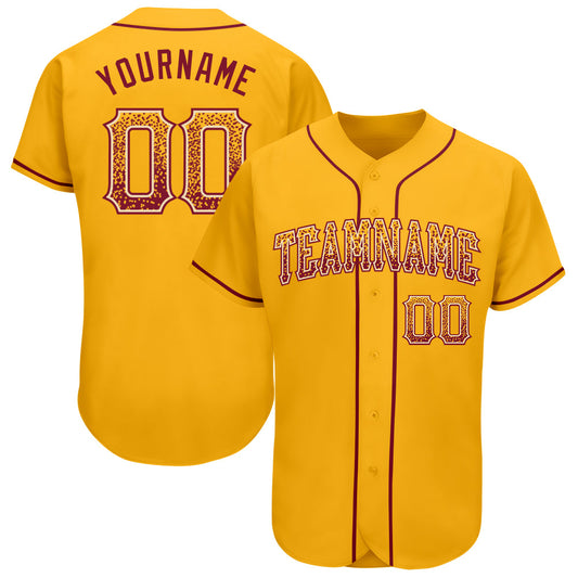 Custom Gold Crimson-Cream Authentic Drift Fashion Baseball Jersey - Sky-Custom