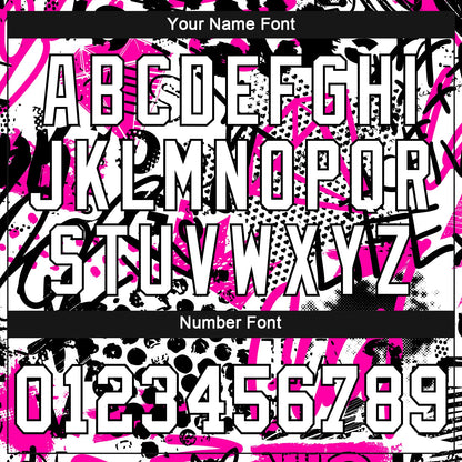 Custom Graffiti Pattern White-Black 3D Authentic Baseball Jersey - Sky-Custom
