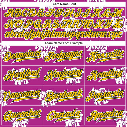 Custom Graffiti Pattern Gold-Black 3D Authentic Baseball Jersey - Sky-Custom