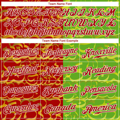 Custom Graffiti Pattern Red-Green 3D Authentic Baseball Jersey - Sky-Custom