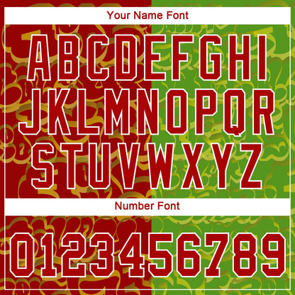 Custom Graffiti Pattern Red-Green 3D Authentic Baseball Jersey - Sky-Custom