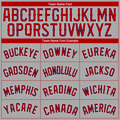 Custom Gray Red-Navy Authentic Baseball Jersey - Sky-Custom