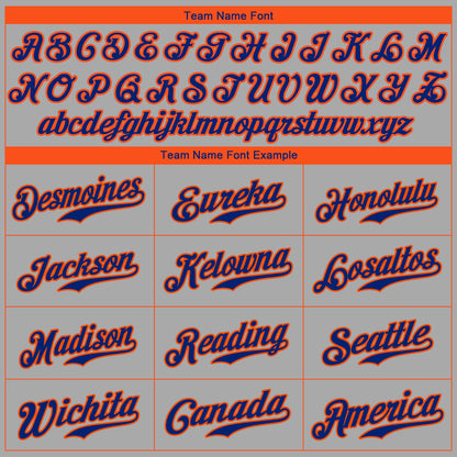 Custom Gray Royal-Orange Authentic Baseball Jersey - Sky-Custom