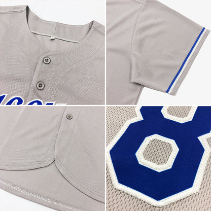 Custom Gray Royal-Orange Authentic Baseball Jersey - Sky-Custom