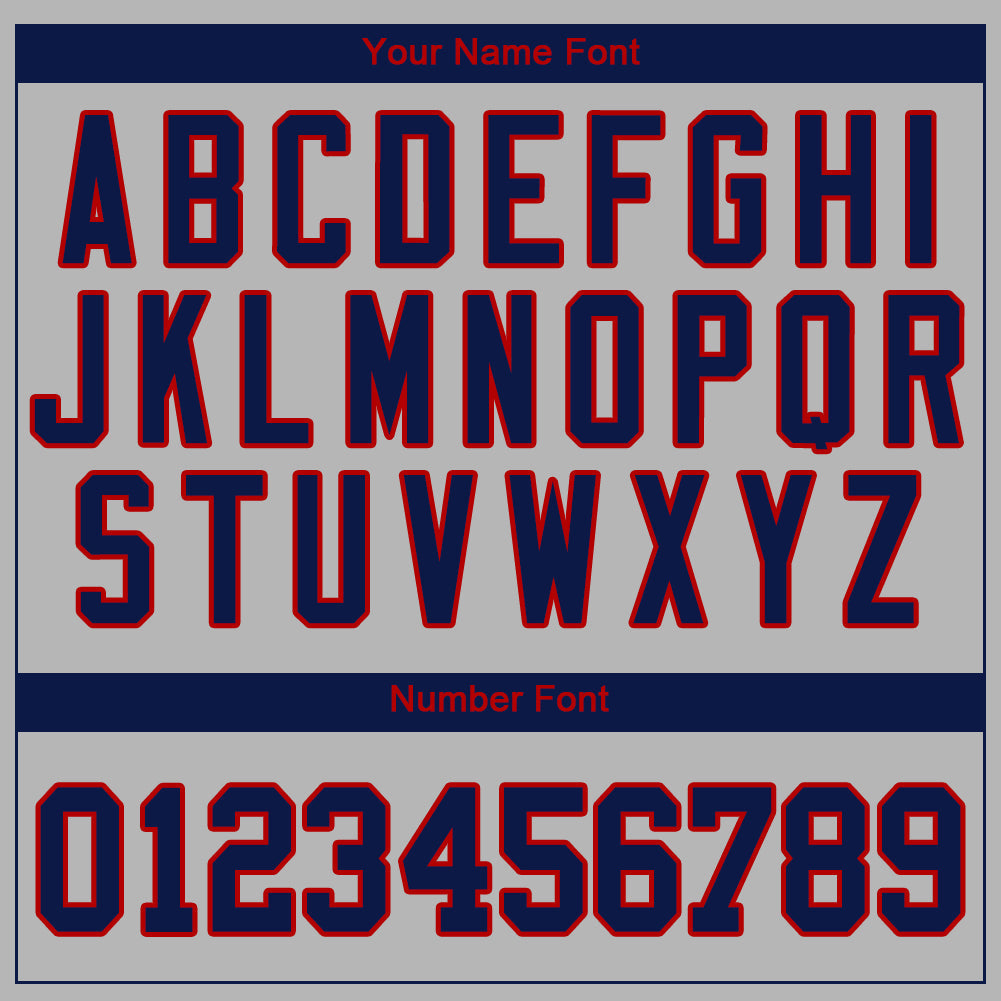 Custom Gray Navy-Red Authentic Baseball Jersey - Sky-Custom