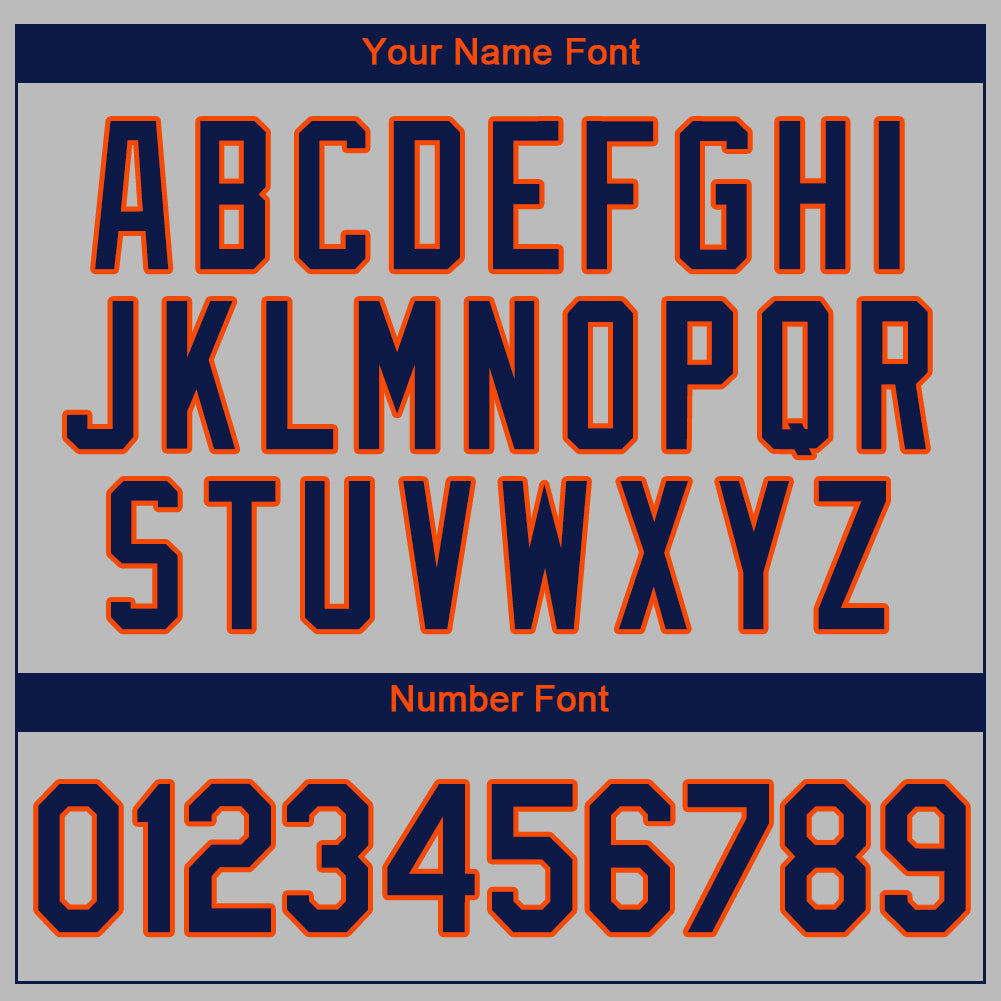 Custom Gray Navy-Orange Authentic Baseball Jersey - Sky-Custom