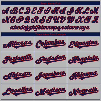 Custom Gray Navy-Red Authentic Baseball Jersey - Sky-Custom
