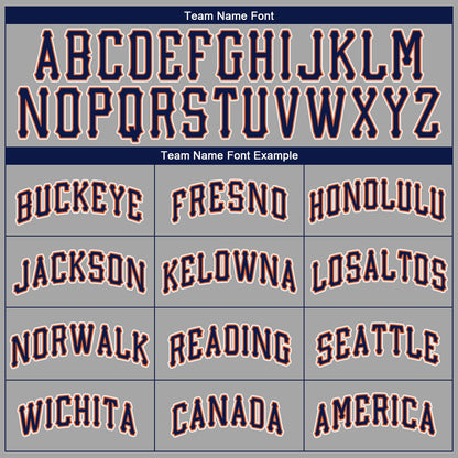 Custom Gray Navy-Orange Authentic Baseball Jersey - Sky-Custom