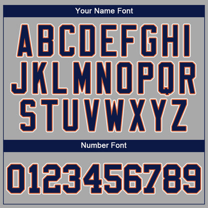Custom Gray Navy-Orange Authentic Baseball Jersey - Sky-Custom