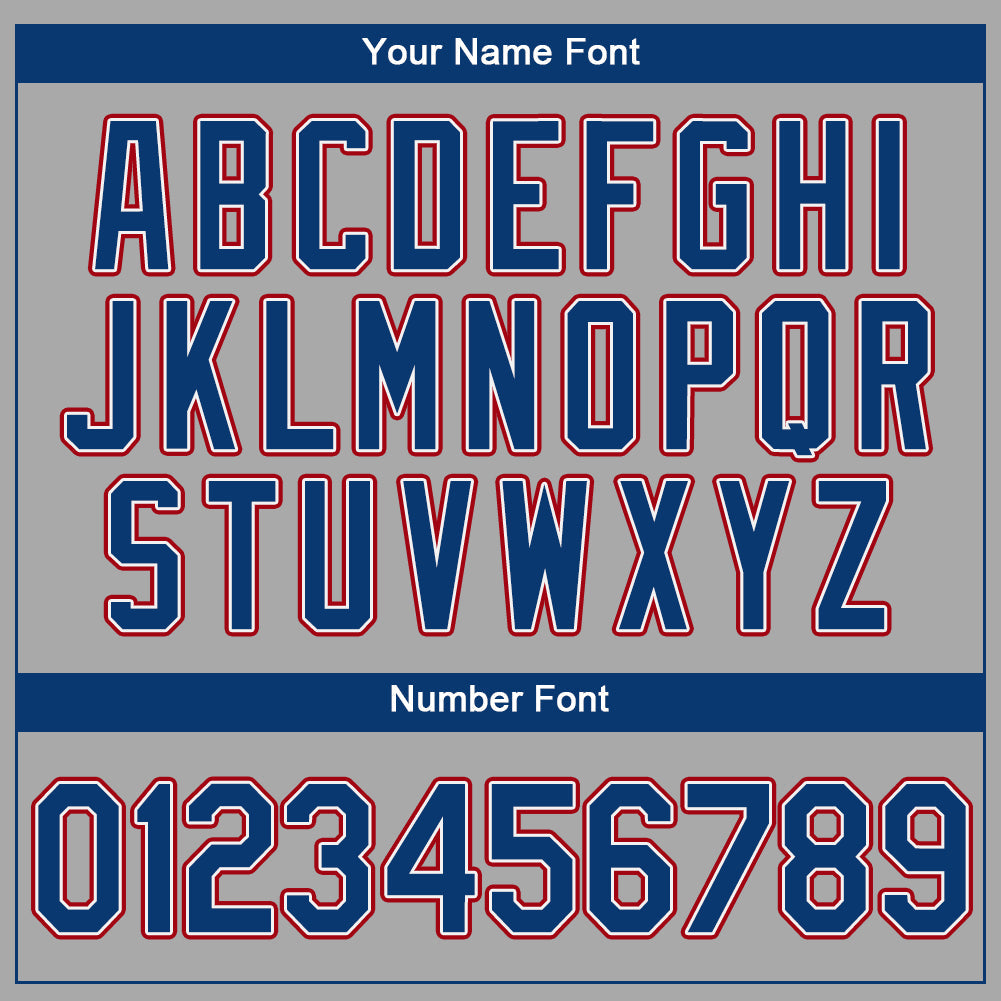 Custom Gray Royal-Red Authentic Baseball Jersey - Sky-Custom