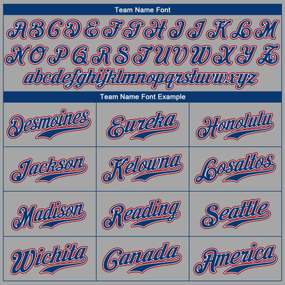 Custom Gray Royal-Red Authentic Baseball Jersey - Sky-Custom