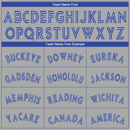 Custom Gray Royal-White Authentic Baseball Jersey - Sky-Custom