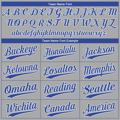 Custom Gray Royal-White Authentic Baseball Jersey - Sky-Custom