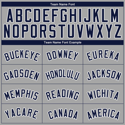 Custom Gray Navy-White Authentic Baseball Jersey - Sky-Custom