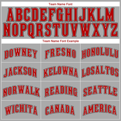 Custom Gray Red-Black Authentic Baseball Jersey - Sky-Custom