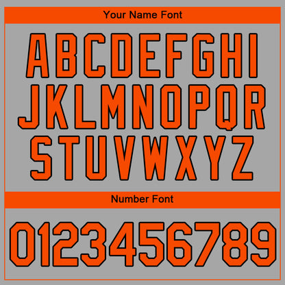 Custom Gray Orange-Black Authentic Baseball Jersey - Sky-Custom