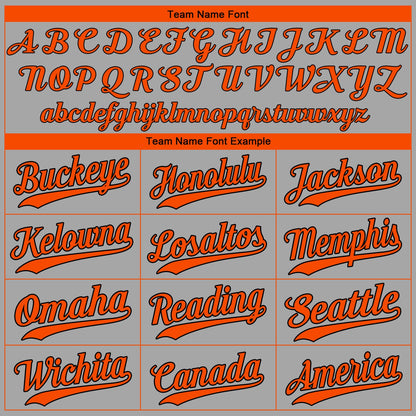 Custom Gray Orange-Black Authentic Baseball Jersey - Sky-Custom