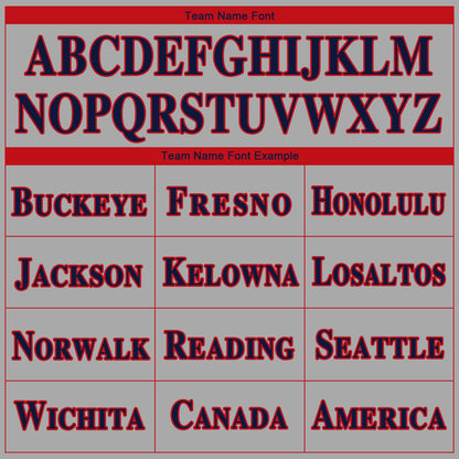 Custom Gray Red-Navy Authentic Baseball Jersey - Sky-Custom