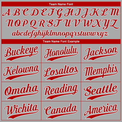 Custom Gray Red-White Authentic Baseball Jersey - Sky-Custom