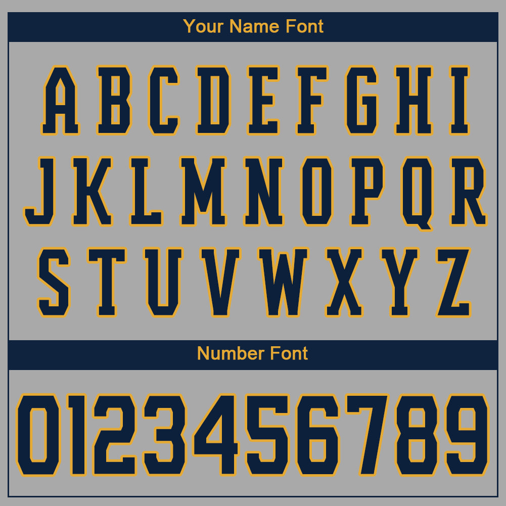 Custom Gray Navy-Old Gold Authentic Baseball Jersey - Sky-Custom