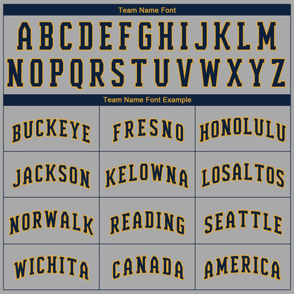 Custom Gray Navy-Old Gold Authentic Baseball Jersey - Sky-Custom